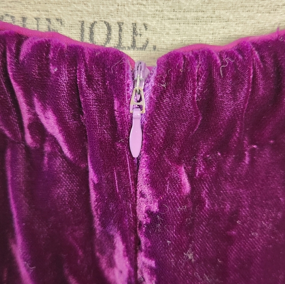 Purple Velvet Pure Silk Maxi Skirt - Picture 7 of 14